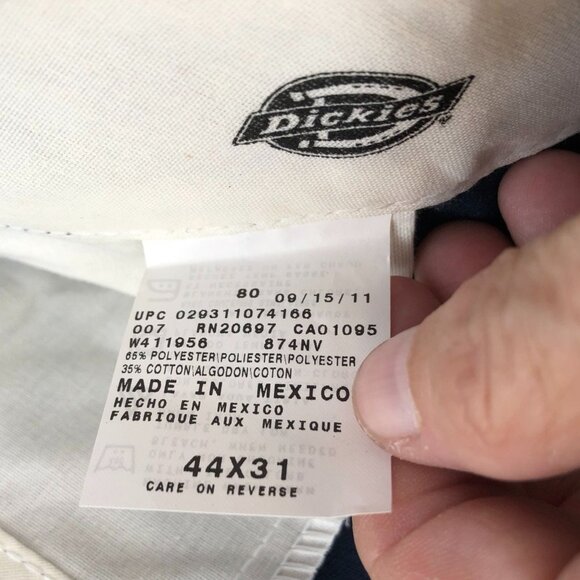 Dickies Men's 874 Work Pants Size 44x31 Navy Straight Classic Casual Relaxed - Picture 9 of 16